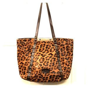 Patricia Nash Leopard Print leather bag tote